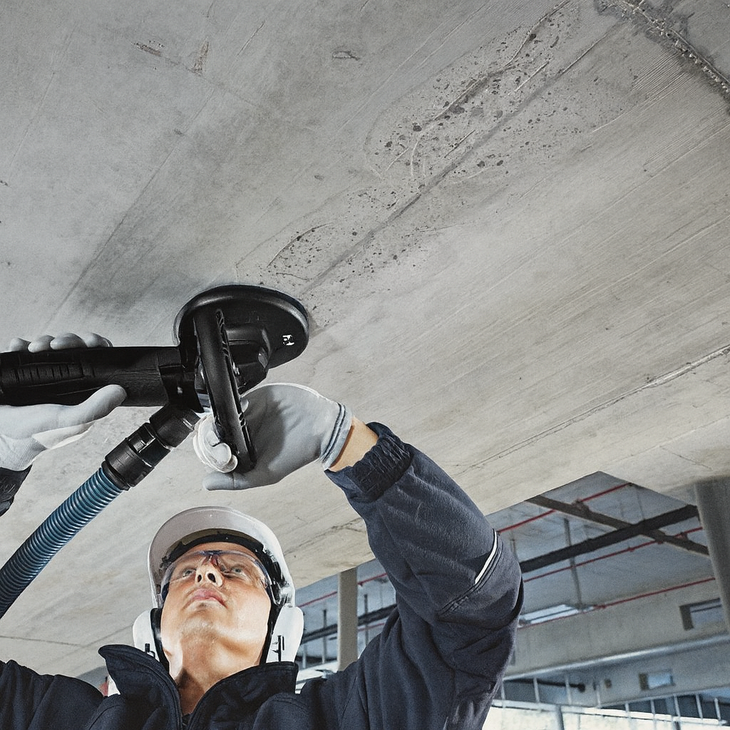 1,500 W Corded Concrete Grinder – 125 mm with Premium Dust Protection